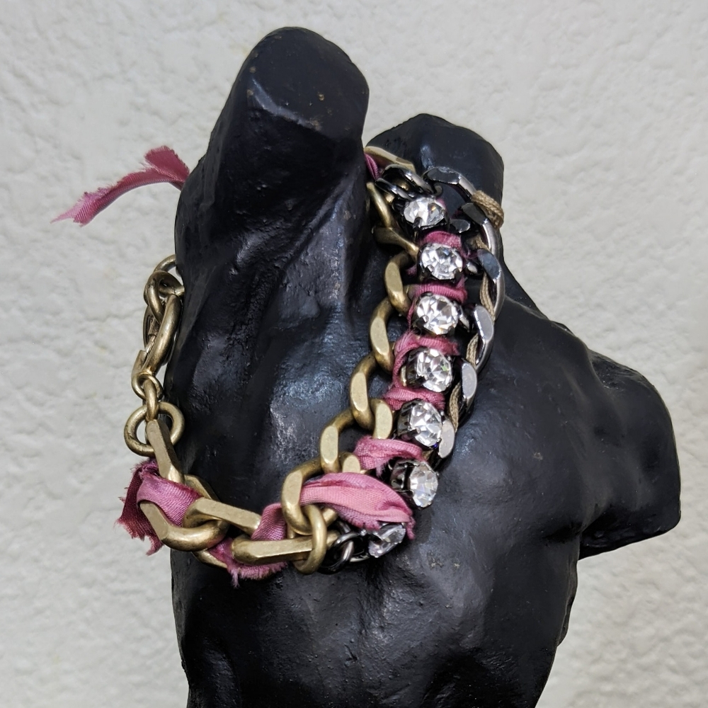 Juicy Couture Black Gold Pink Swarovski Bracelet